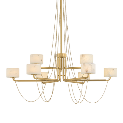 Corbett Bunda 9 Light Vintage Brass Chandelier Ceiling Light
