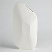 Global Views Matte White Offset Square Scratch Vase