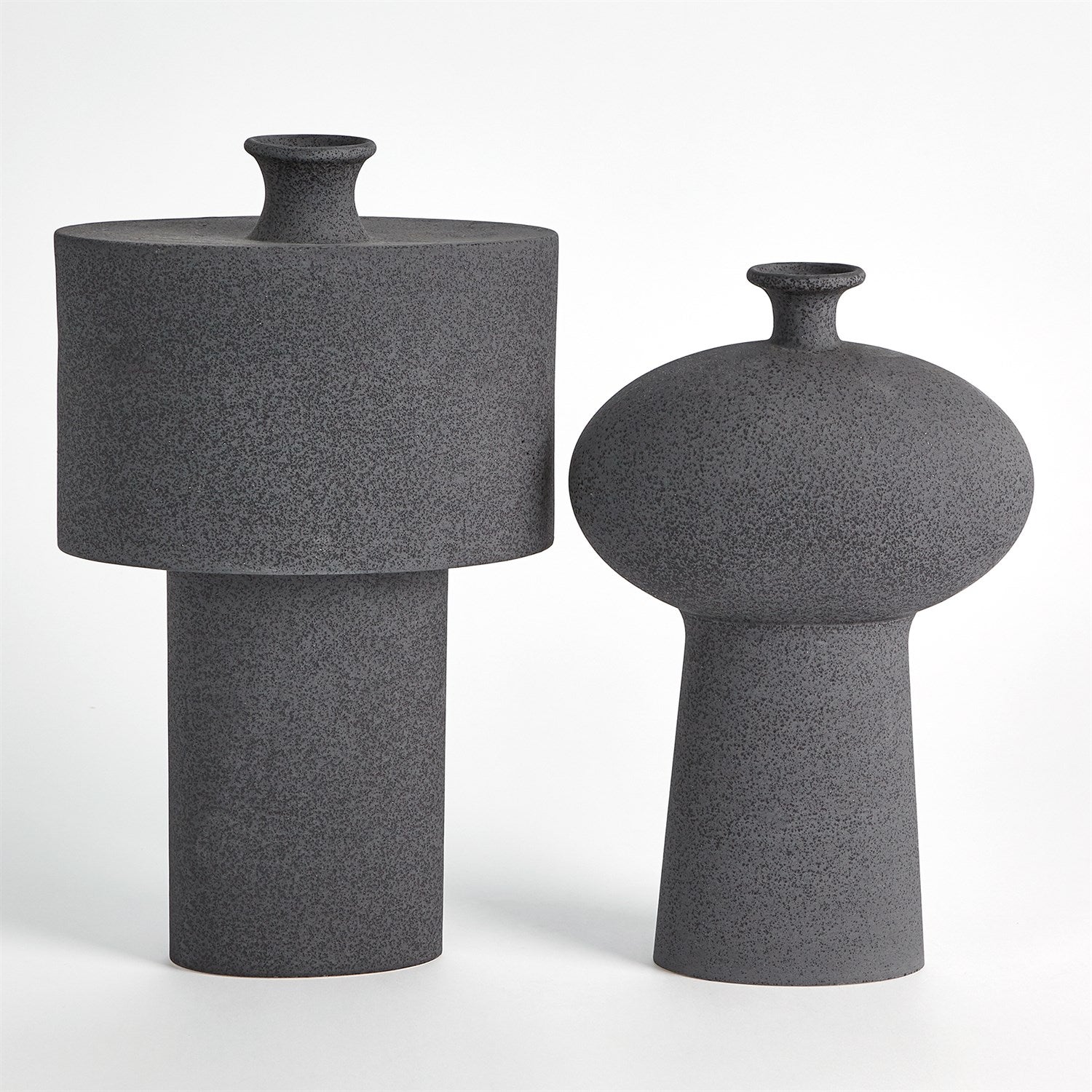 Global Views Black Stone Folk Vase