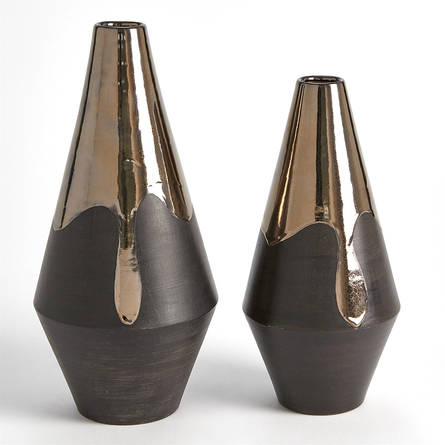 Global Views Platinum Bottom Gilded Dip Vase