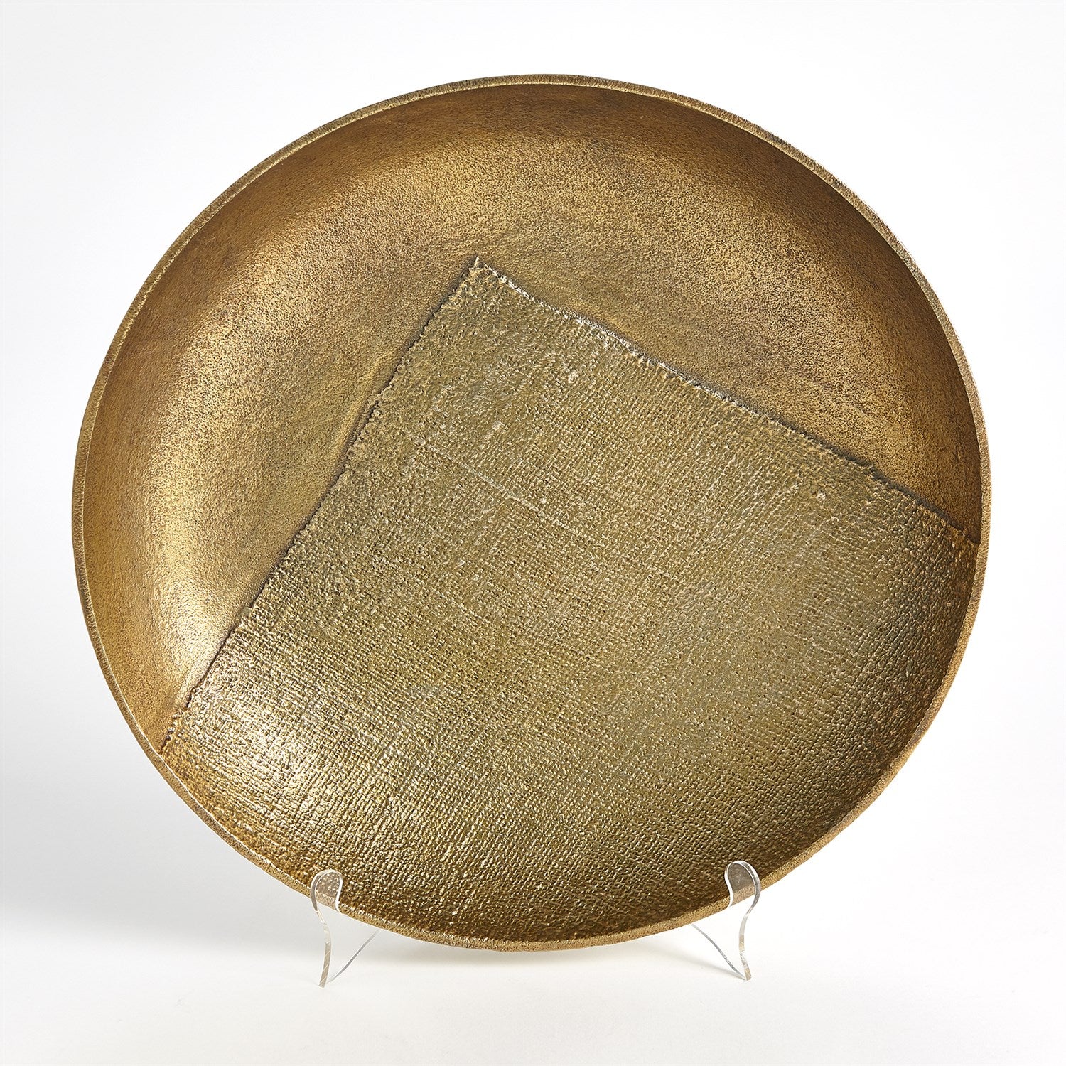 Global Views Linen Round Tray - Brass