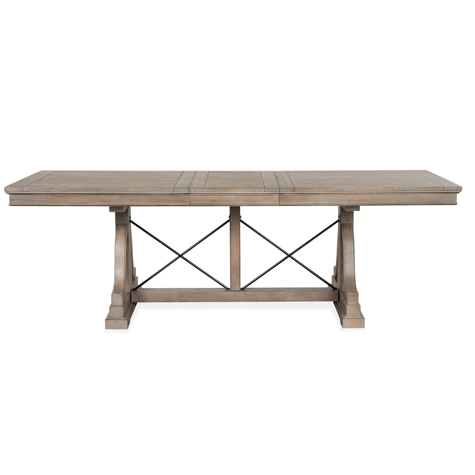 Magnussen Home Paxton Place Dovetail Grey Extendable Trestle Dining Table