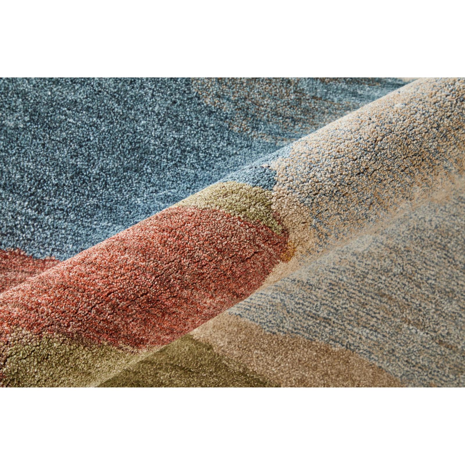 Feizy Pearson 39SDF Modern Abstract, Blue/Ivory/Orange, Rug
