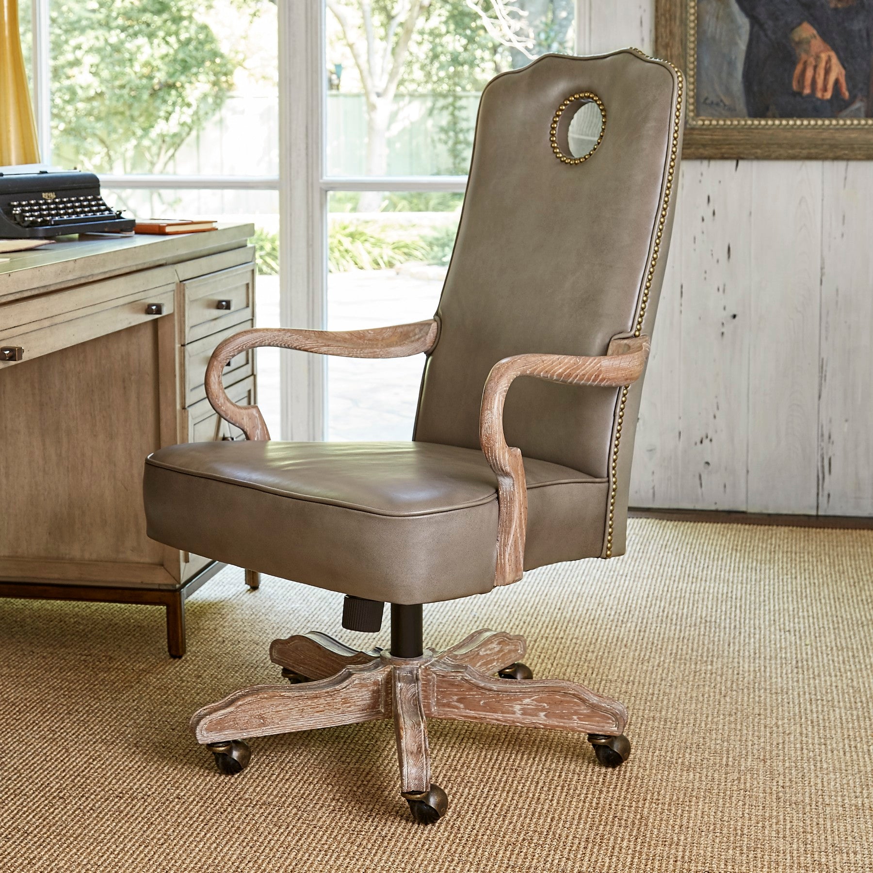 Ambella Queen Anne Desk Chair - Oak