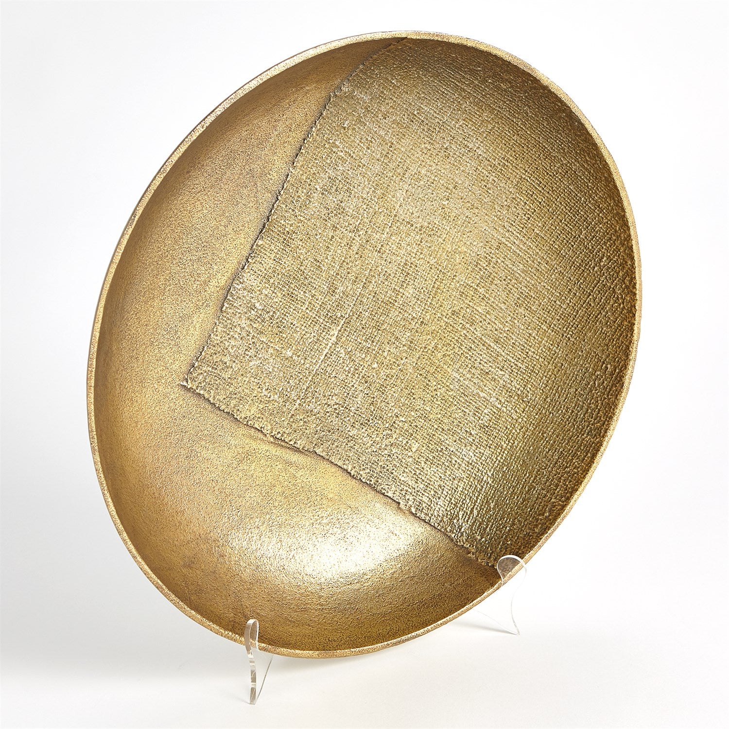 Global Views Linen Round Tray - Brass