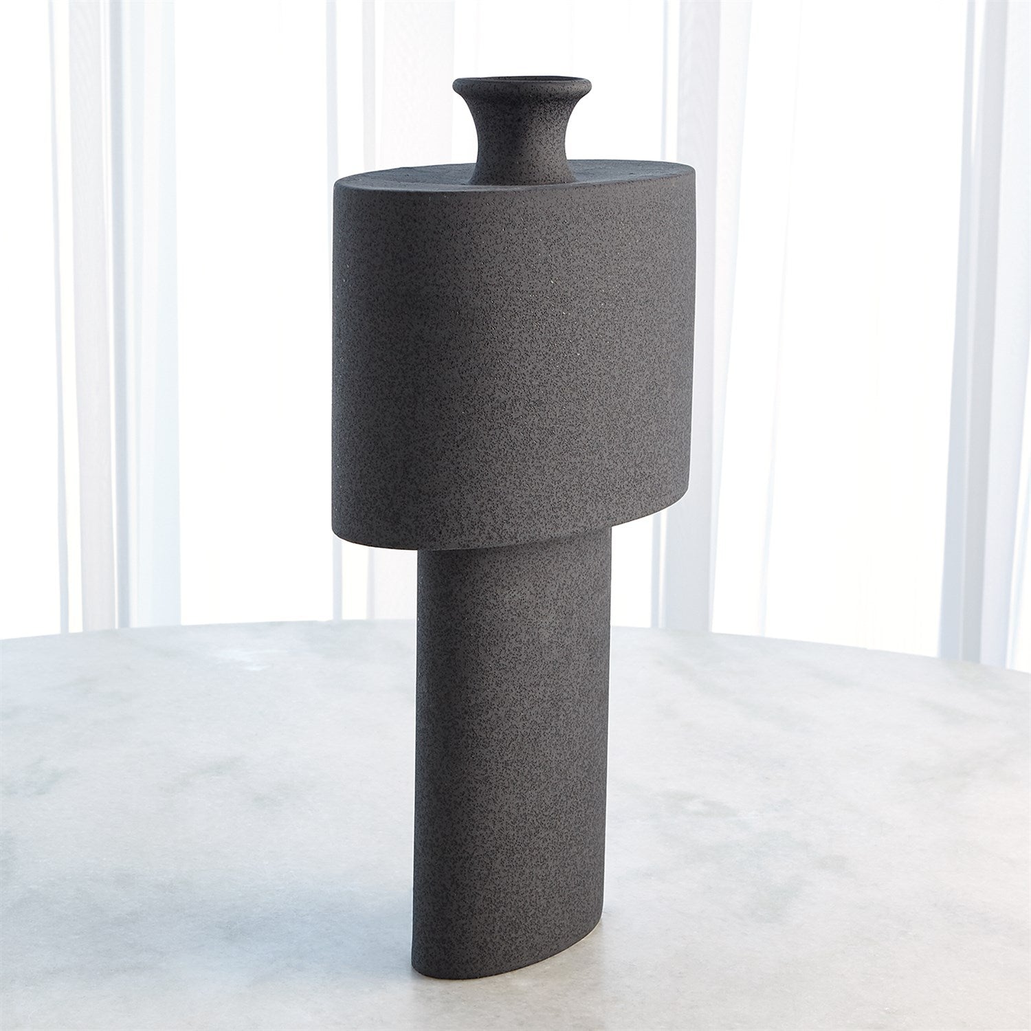Global Views Black Stone Folk Vase