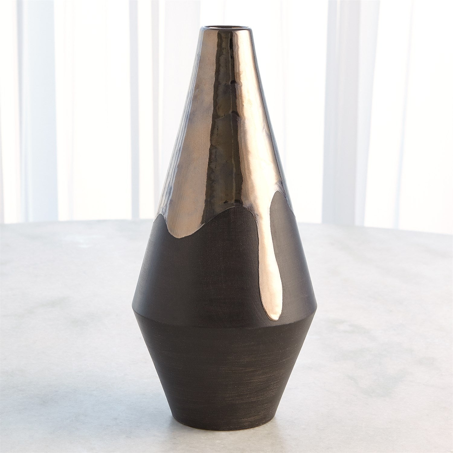 Global Views Platinum Bottom Gilded Dip Vase