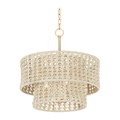 Hudson Valley Lighting Yorkhill 3 Light 22 inch Vintage Gold Leaf Pendant Ceiling Light