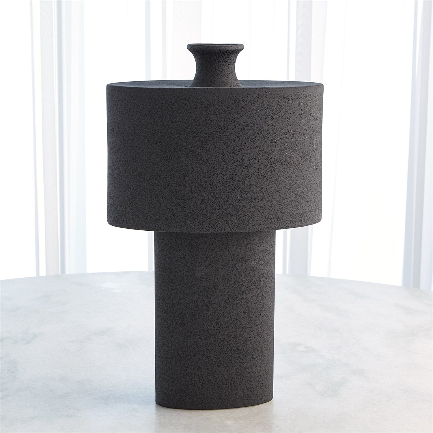 Global Views Black Stone Folk Vase