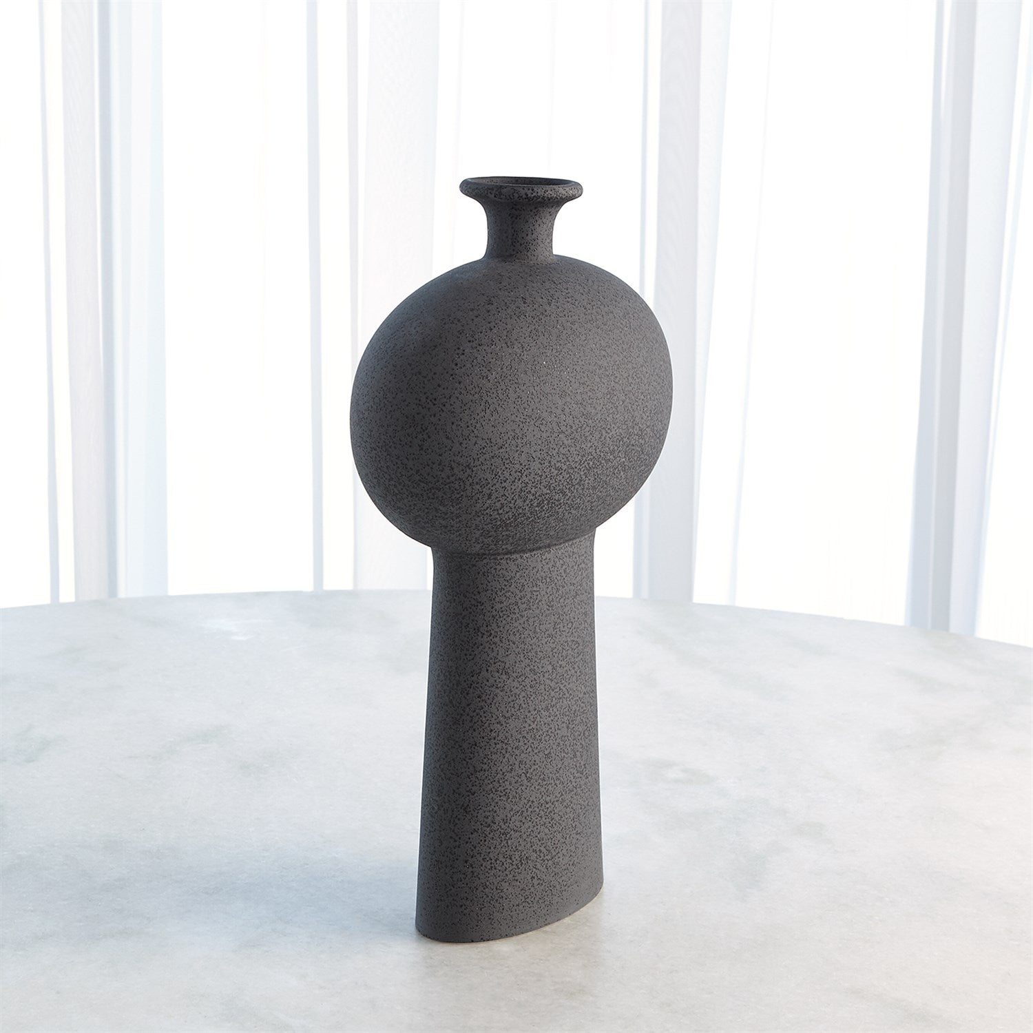 Global Views Black Stone Folk Vase