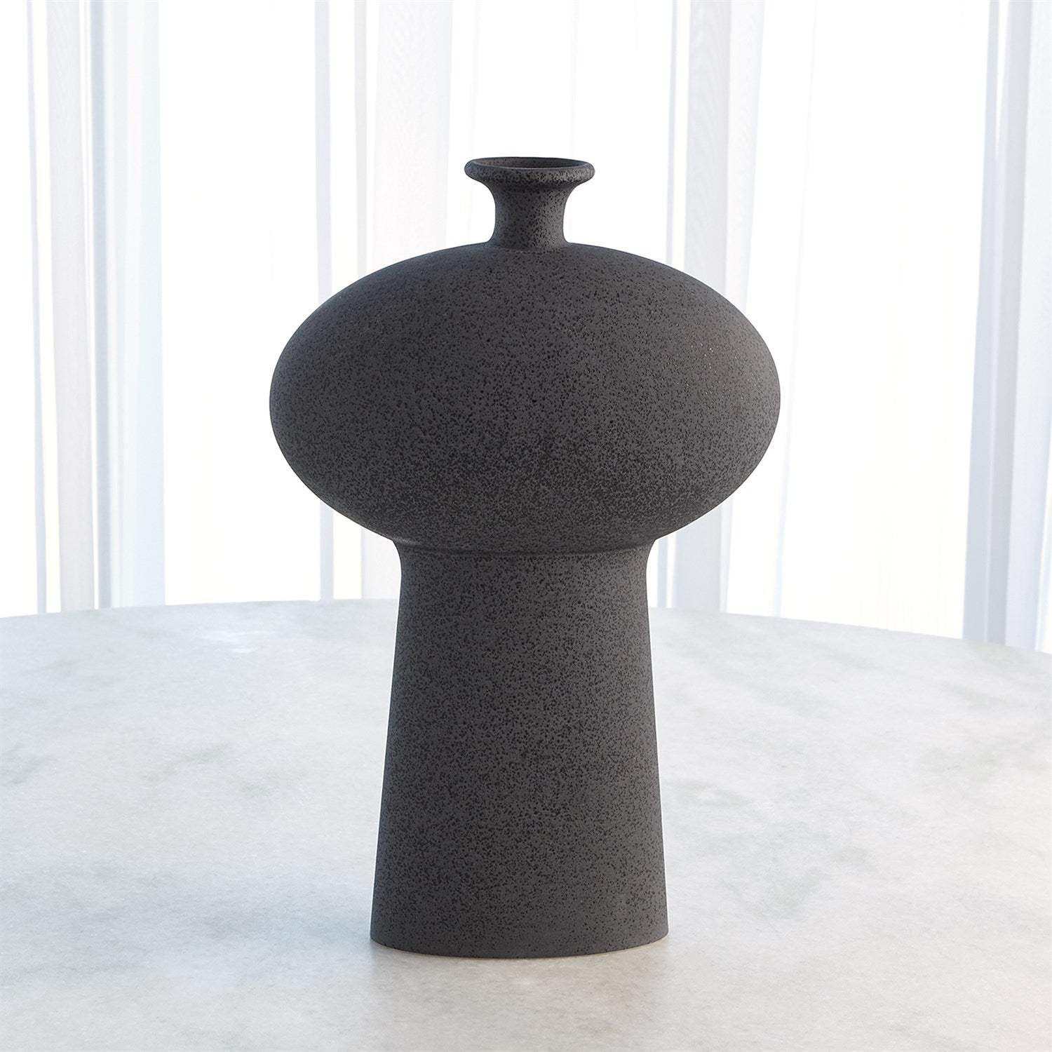 Global Views Black Stone Folk Vase
