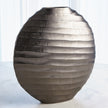 Global Views Black Nickel Chased Oval Vase