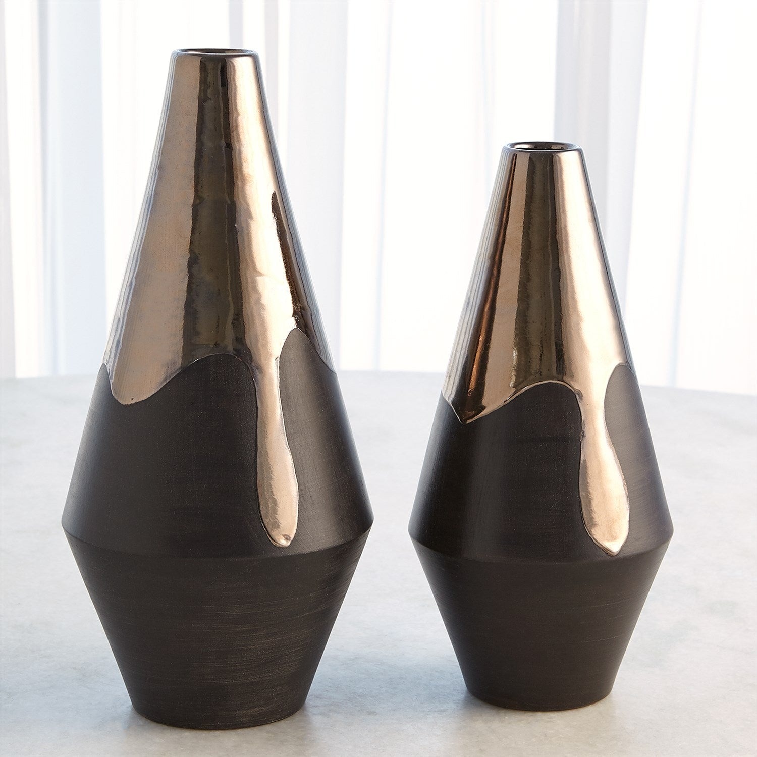 Global Views Platinum Bottom Gilded Dip Vase