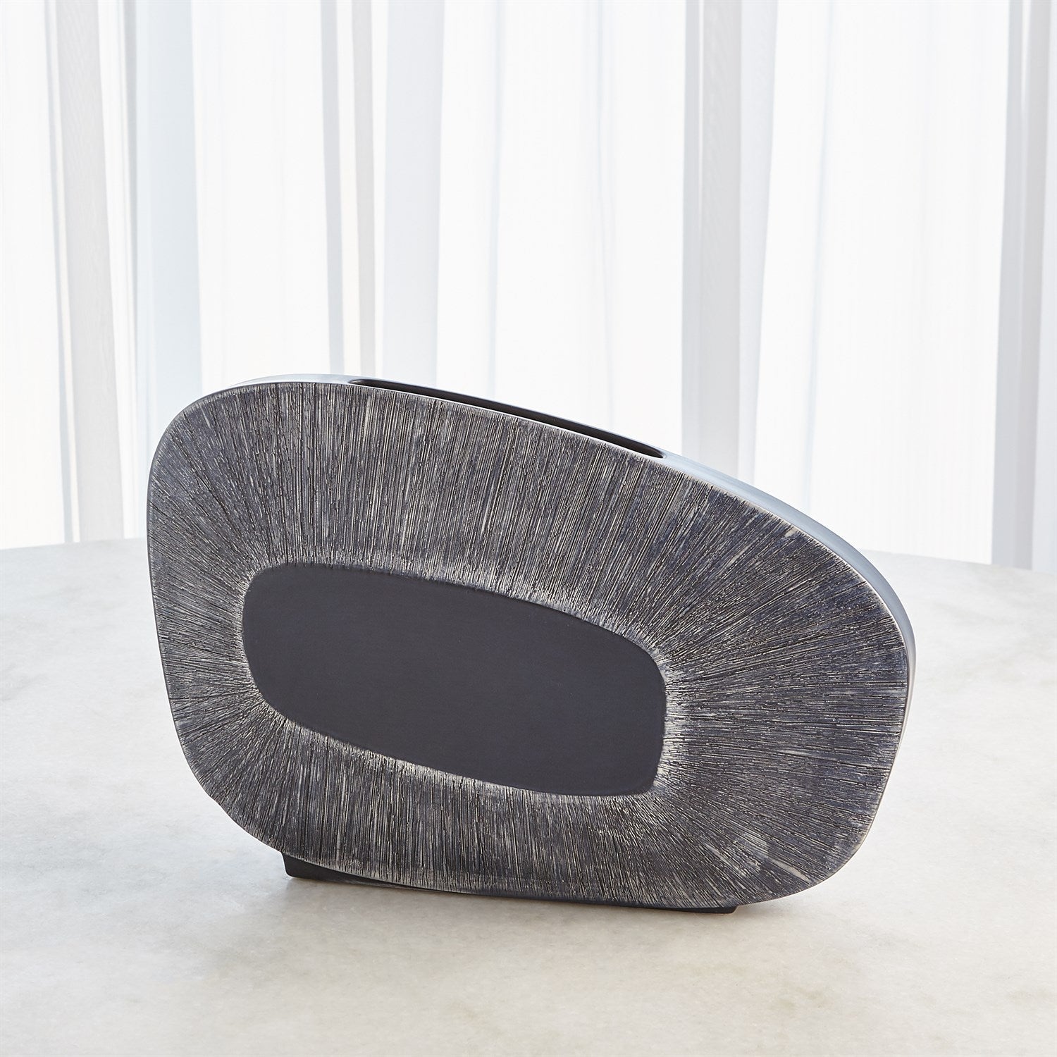 Global Views Ink Offset Square Scratch Vase