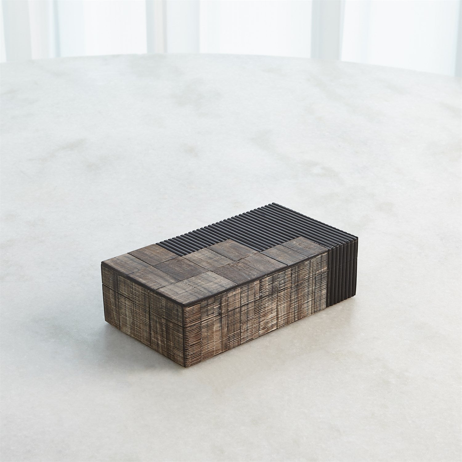 Global Views Gilles Ribbed Horn Resin Box