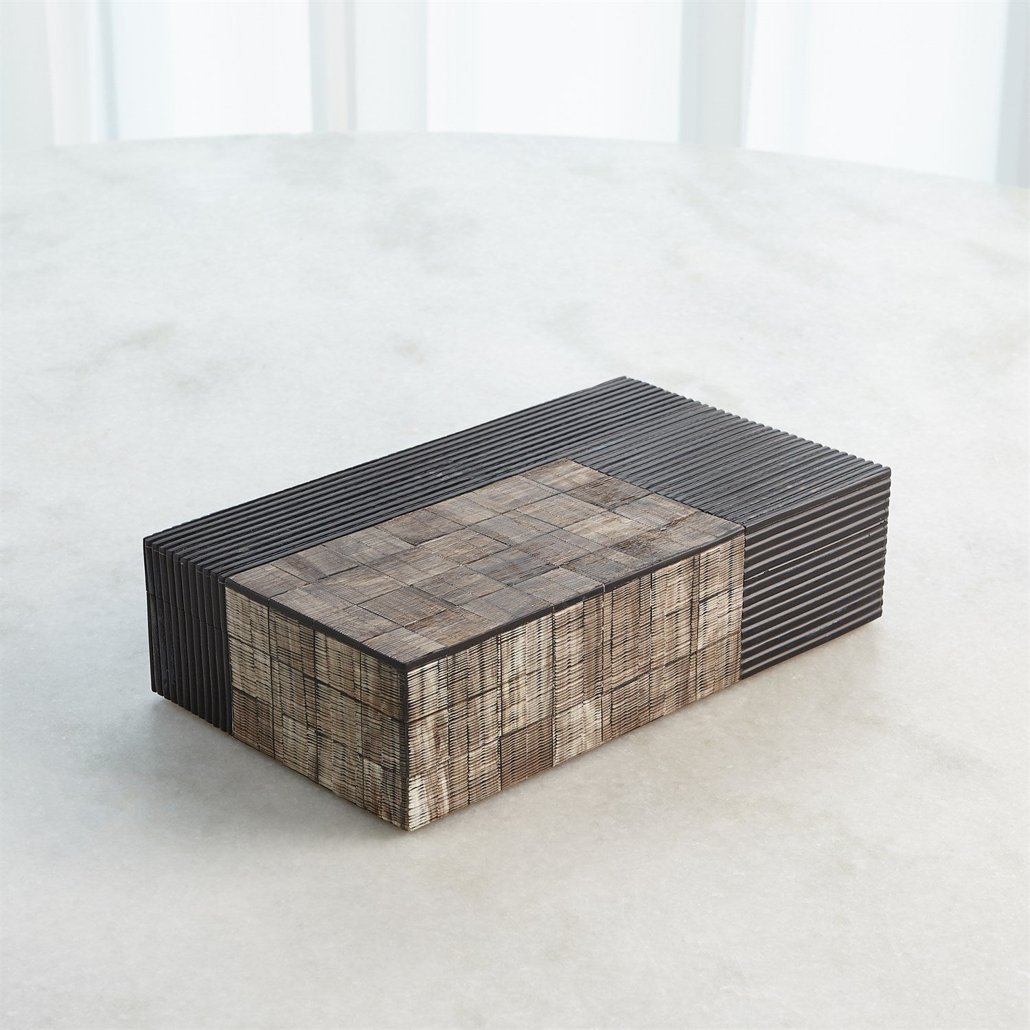 Global Views Gilles Ribbed Horn Resin Box