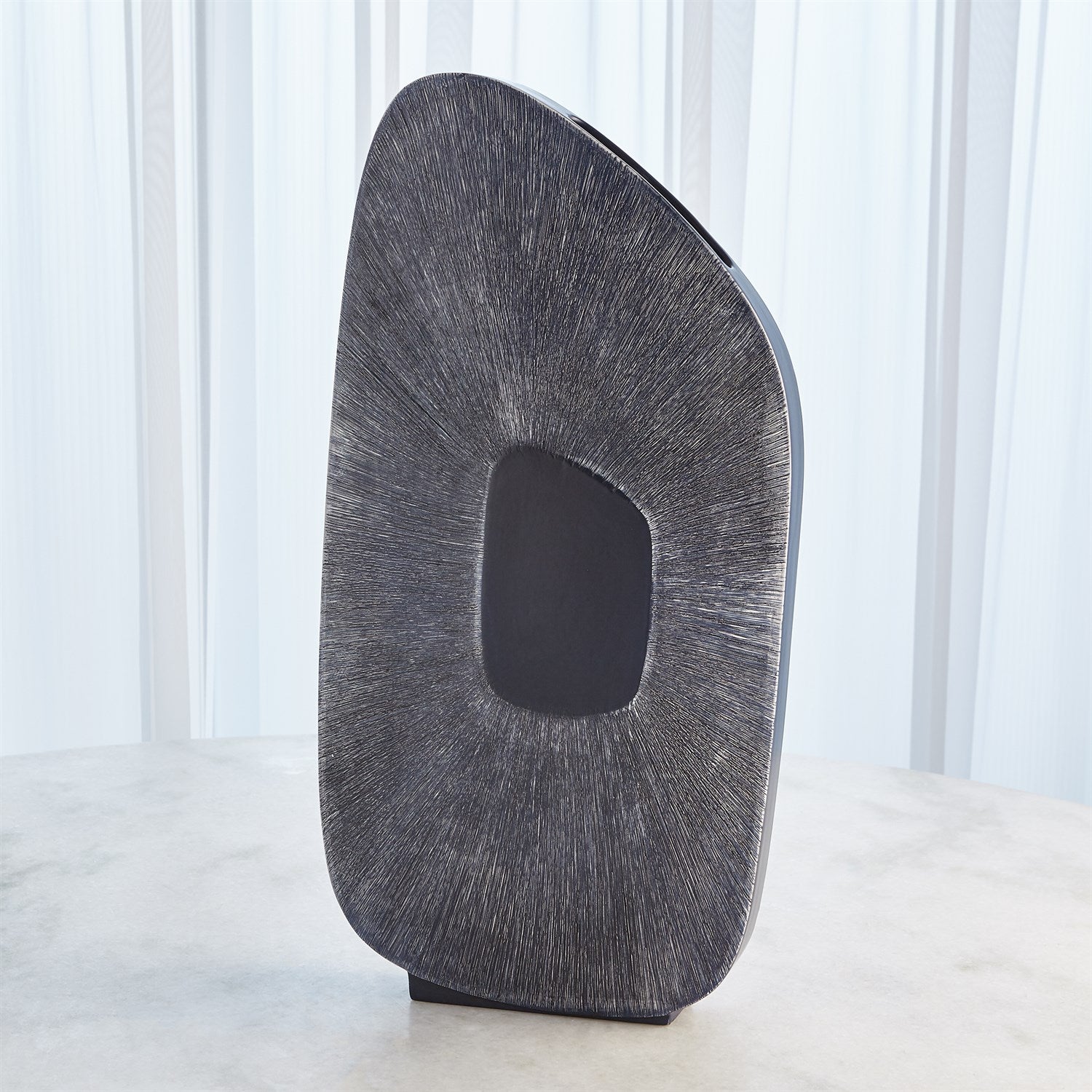 Global Views Ink Offset Square Scratch Vase