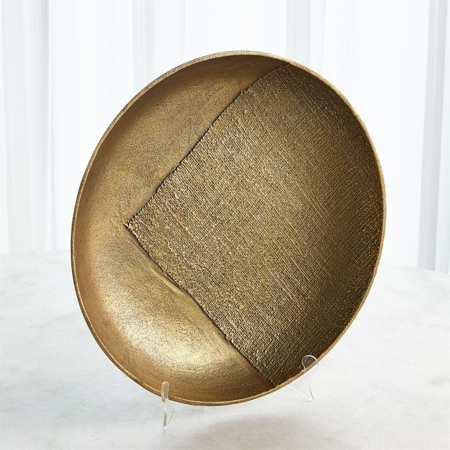 Global Views Linen Round Tray - Brass