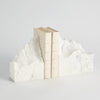 Global Views Mountain Summit Bookends - White Marble - Set of 2