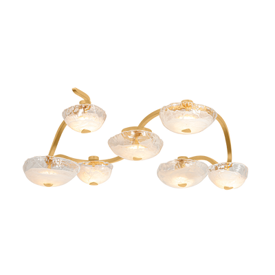 Corbett Kune 7 Light 10.25 inch Vintage Gold Leaf Semi Flush Ceiling Light