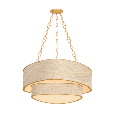 Corbett Kiso 9 Light Vintage Gold Leaf Chandelier Ceiling Light