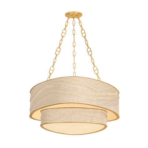 Corbett Kiso 9 Light Vintage Gold Leaf Chandelier Ceiling Light