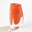 Global Views Orange Triangular Bubbled Vase