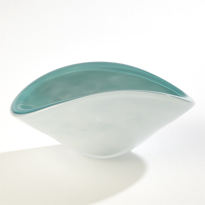Global Views Pinched Cased Glass Bowl - Azure