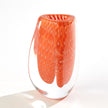 Global Views Orange Triangular Bubbled Vase
