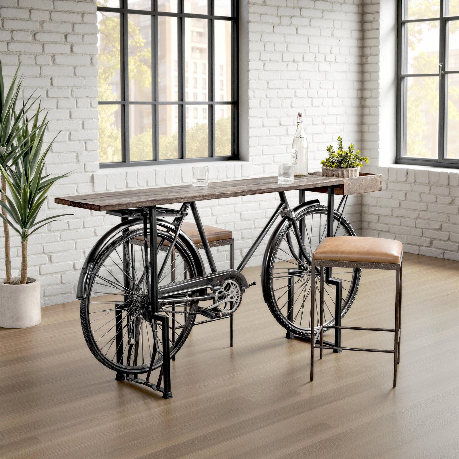 Classic Home Cycle Reclaimed Wood Counter Table
