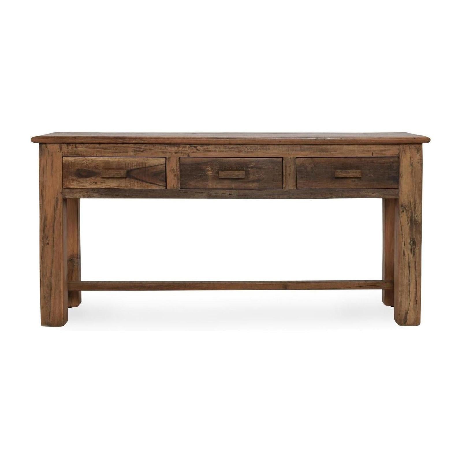 Classic Home Ezra Reclaimed Wood 3Dwr Console Table