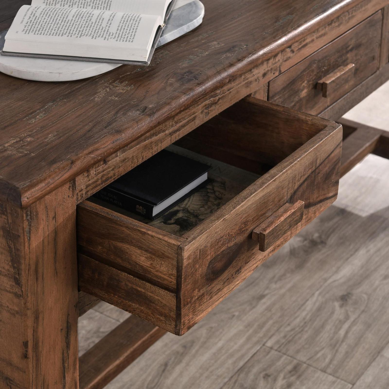 Classic Home Ezra Reclaimed Wood 3Dwr Console Table