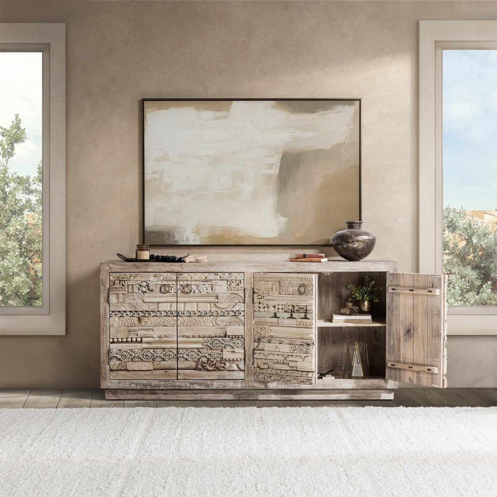 Classic Home Alta Reclaimed Wood 4 Door Cabinet LTS