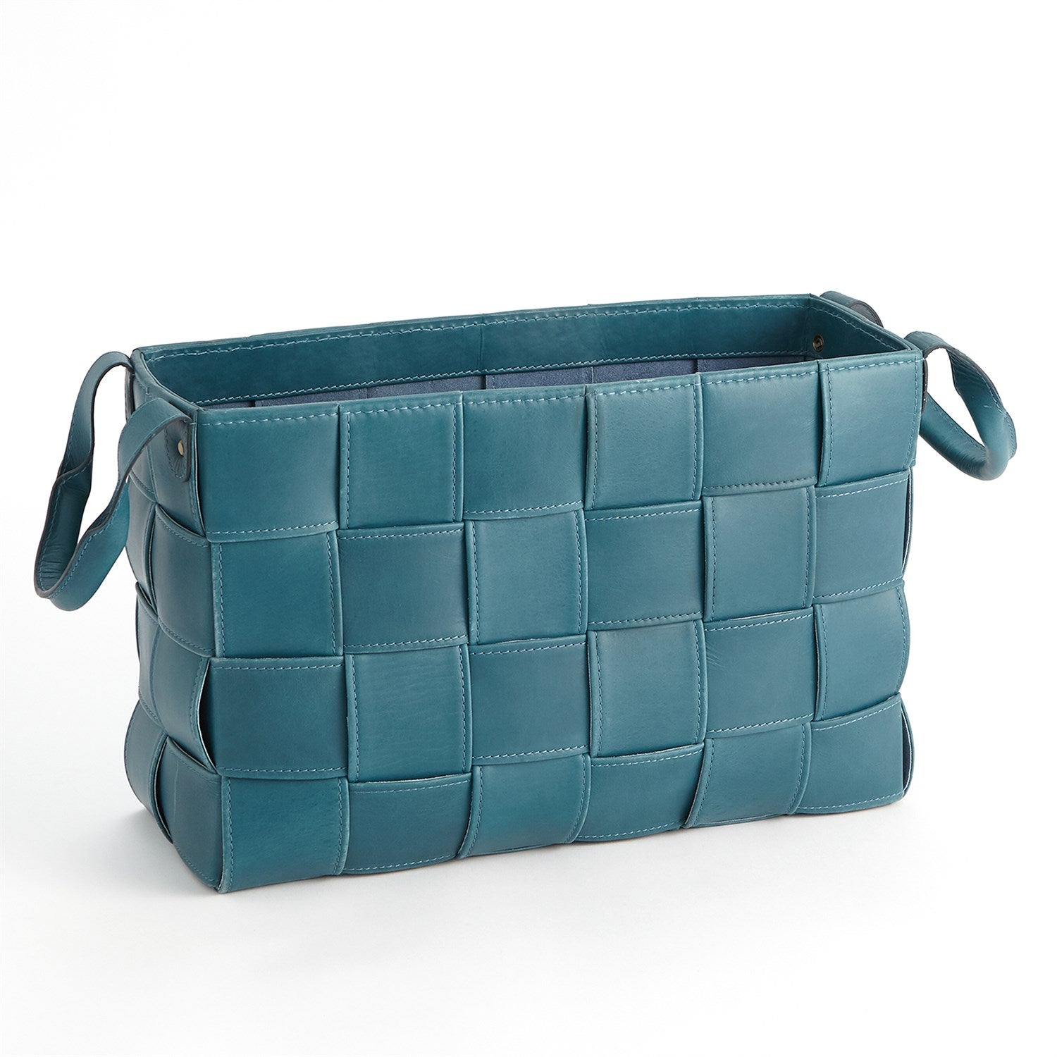 Global Views Azure Soft Woven Leather Basket