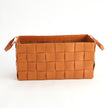 Global Views Orange Soft Woven Leather Basket