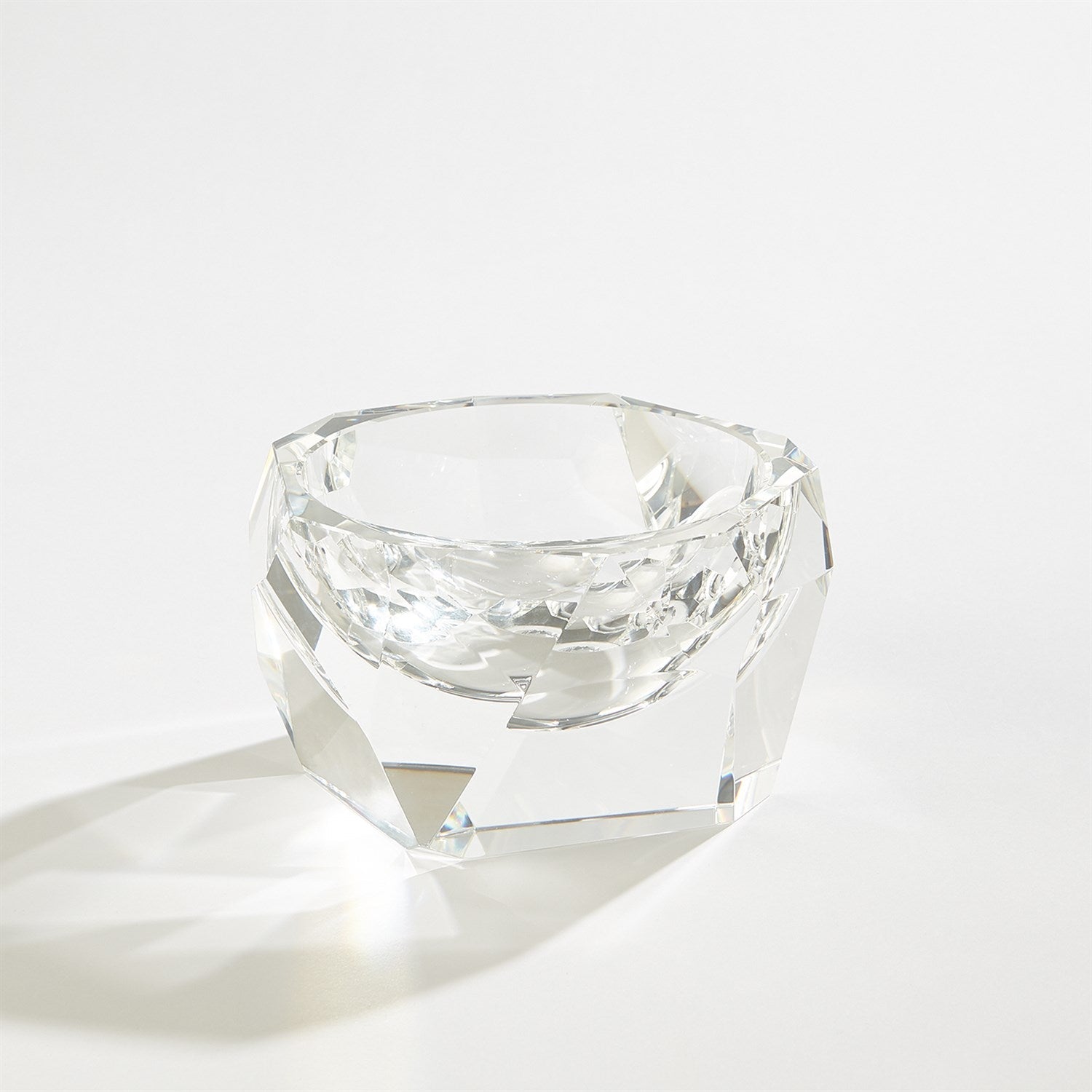 Global Views Clear Multi Facet Crystal Bowl