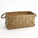 Global Views Soft Woven Leather Basket - Putty