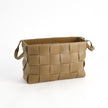 Global Views Putty Soft Woven Leather Basket