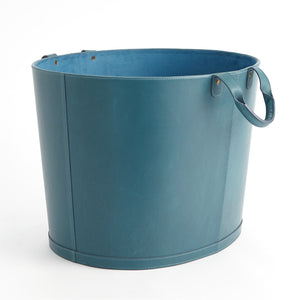 Global Views Azure Oversized Oval Leather Basket