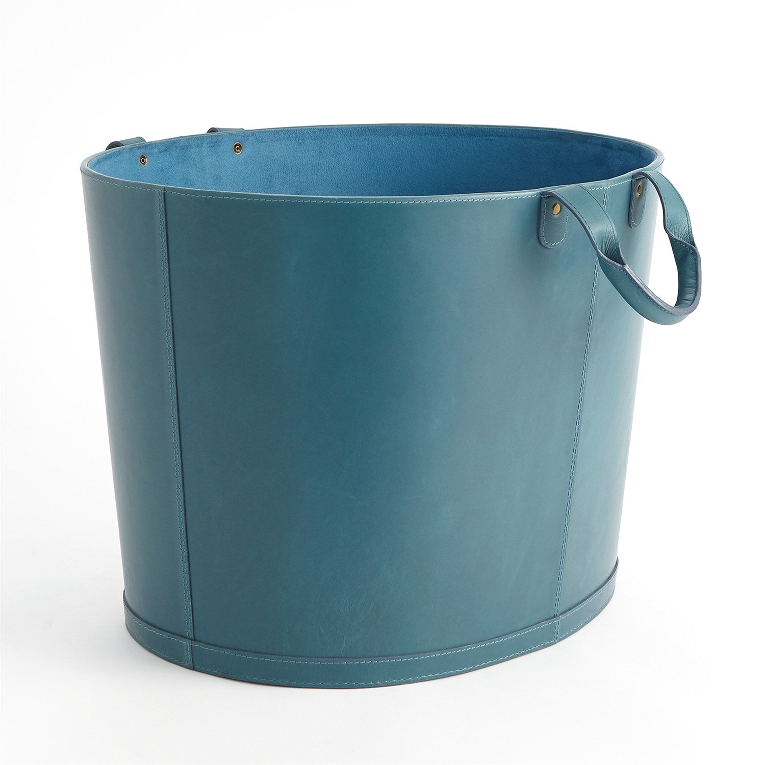 Global Views Azure Oversized Oval Leather Basket