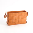 Global Views Orange Soft Woven Leather Basket