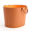 Global Views Orange Oversized Oval Leather Basket