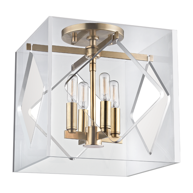 Hudson Valley Lighting Travis 4 Light 12 inch Semi Flush Ceiling Light