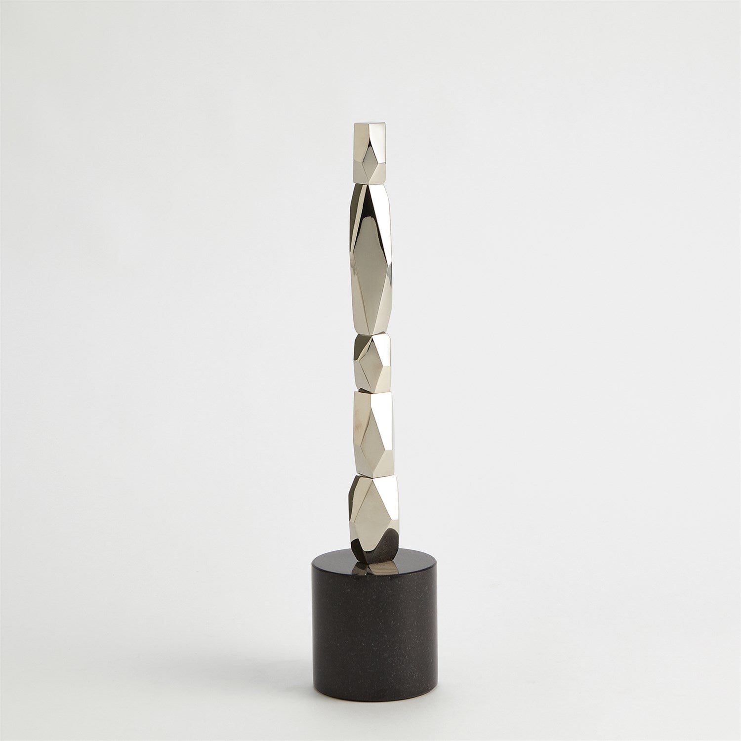 Global Views Nickel Facet Block Sculpture