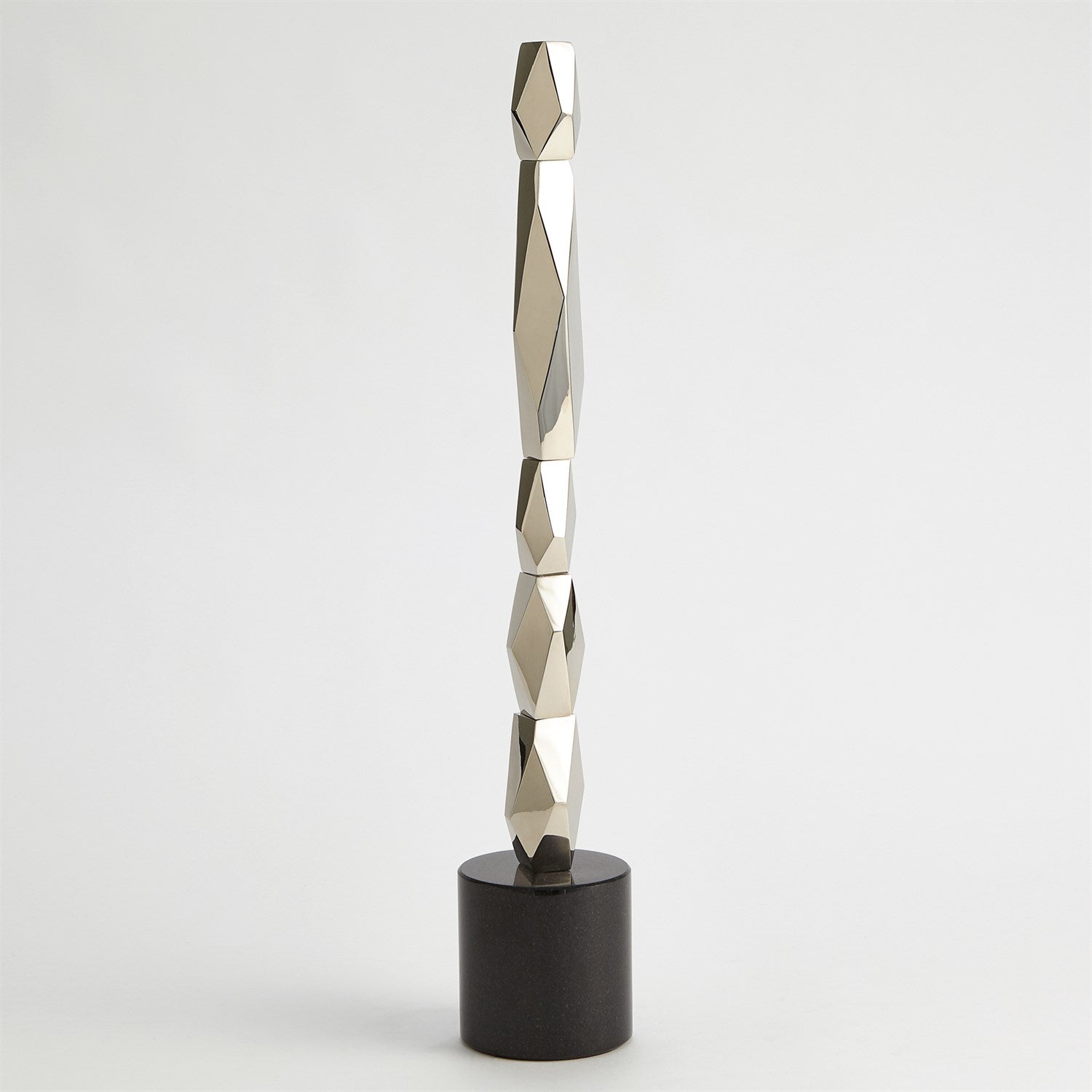 Global Views Nickel Facet Block Sculpture