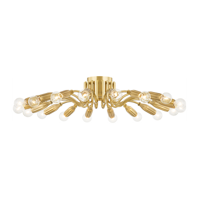 Hudson Valley Lighting Barney 18 Light 31.5 inch Aged Brass Semi Flush Ceiling Light