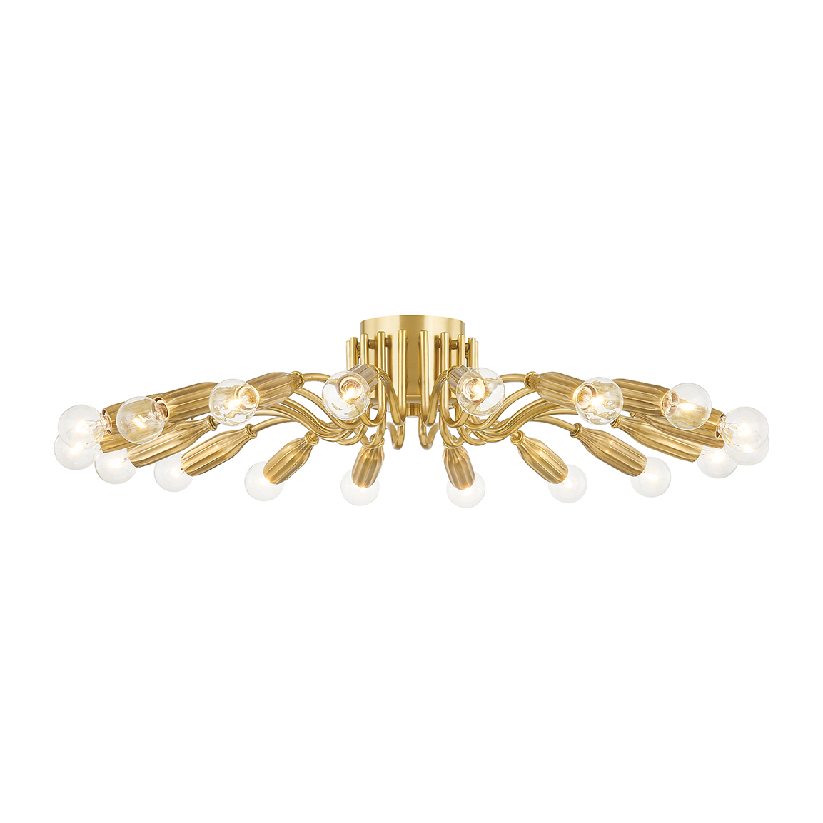 Hudson Valley Lighting Barney 18 Light 31.5 inch Aged Brass Semi Flush Ceiling Light