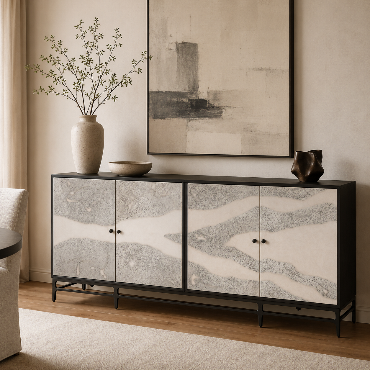 Bassett Mirror Caspar Iron Sideboard