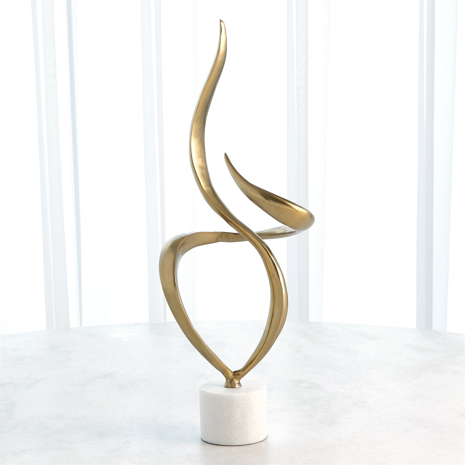 Global Views Antique Brass Swirl Sculpture