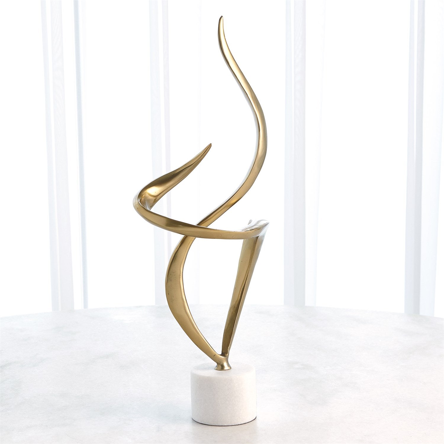 Global Views Antique Brass Swirl Sculpture